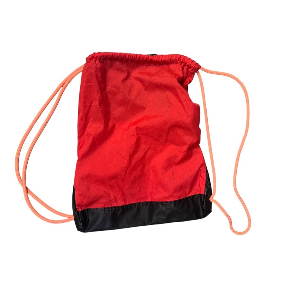Nike Drawstring Backpack Black Red Orange Swoosh … - image 3